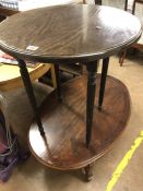 Oval coffee table along with a circular occasional table