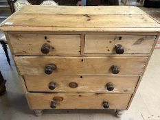 Antique Pine Chest of Drawers on turned feet