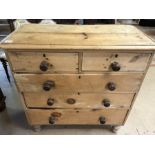 Antique Pine Chest of Drawers on turned feet