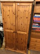 Two door pine wardrobe