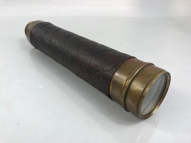 Large Antique brass four drawer telescope