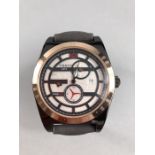 Large faced watch with Rose Gold Bessel and date Aperture marked Tissot