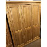 Modern oak three door wardrobe (keys in office)