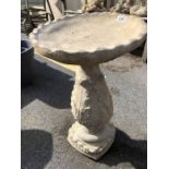 Circular topped Birdbath with vine decoration