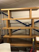 Large light oak shelving / display unit