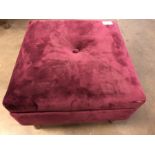 Pouffe and storage in burgundy velvet