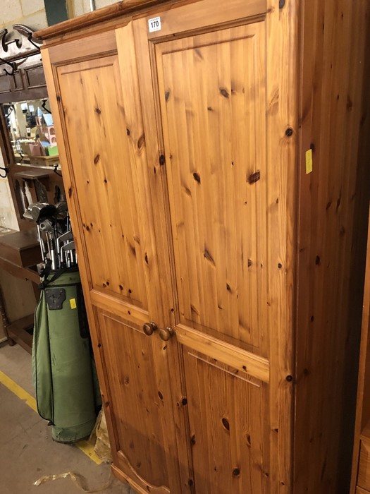 Two door pine wardrobe - Image 2 of 3