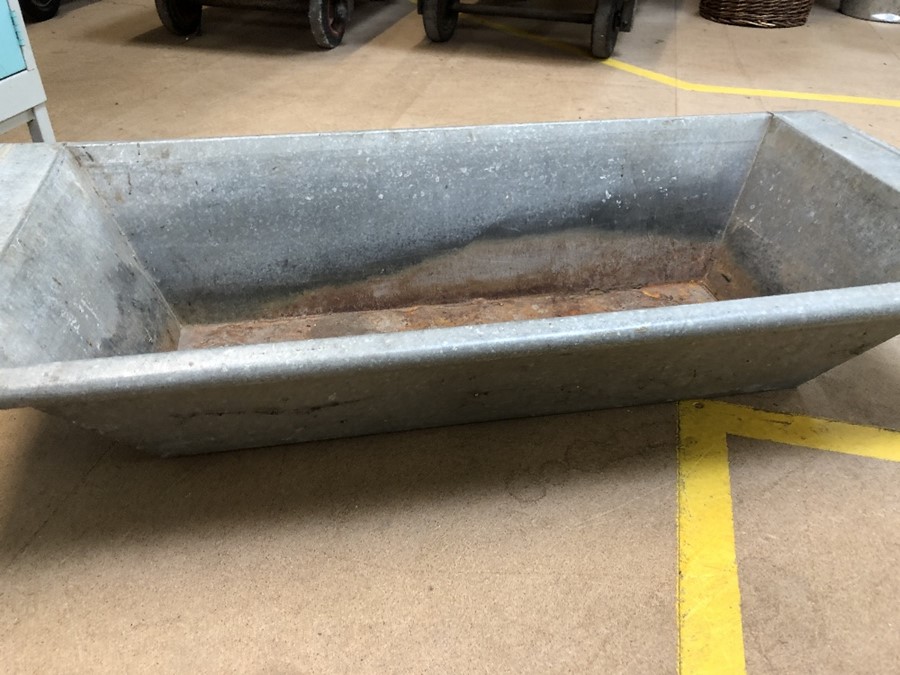 Galvanised Trough feeder soon to be garden planter, dimensions approx 118cm x 49cm x 23cm - Image 2 of 5