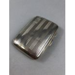 Hallmarked Birmingham silver Cigarette case with Engine turned decoration maker J.C Ltd