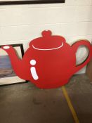 Two Large teapot signs approx 102cm tall