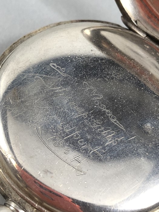 Silver Pocket watch with White face and Roman numerals marked 935 (winds and runs) - Image 3 of 4