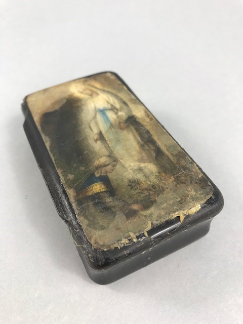 Horn snuff box, probably WW1