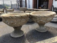 Pair of Fleur-De-Leys Urns Garden Planters