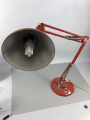 1001 Lamps ltd Norwegian industrial angle poise lamp in Orange A/F
