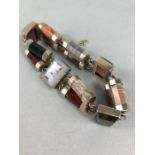 Victorian (Gold) Scottish Agate Bracelet Measuring approx: 7¾” comprising 10 facetted stones side by