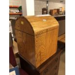 Dome top oak chest, converts to seat