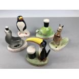 Five hand painted collectable "My Goodness - My Guinness" figurines to include toucan, kangaroo,
