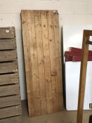 Two pine vintage folding trestle tables (trestle tops are approx 66 x 183cm)