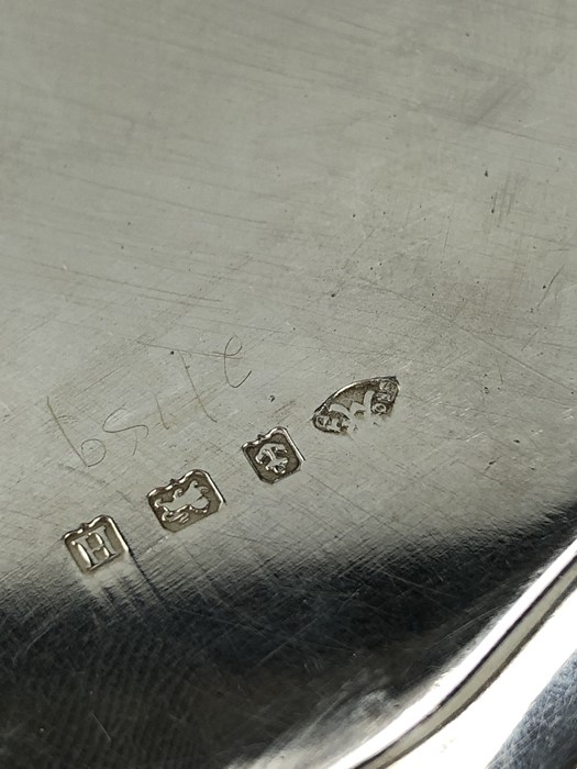 Small Silver Salver Measuring 5.5mm in diameter, Pie crust edge on 3 small scroll feet. Birmingham - Image 5 of 5
