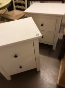 Two white bedside tables