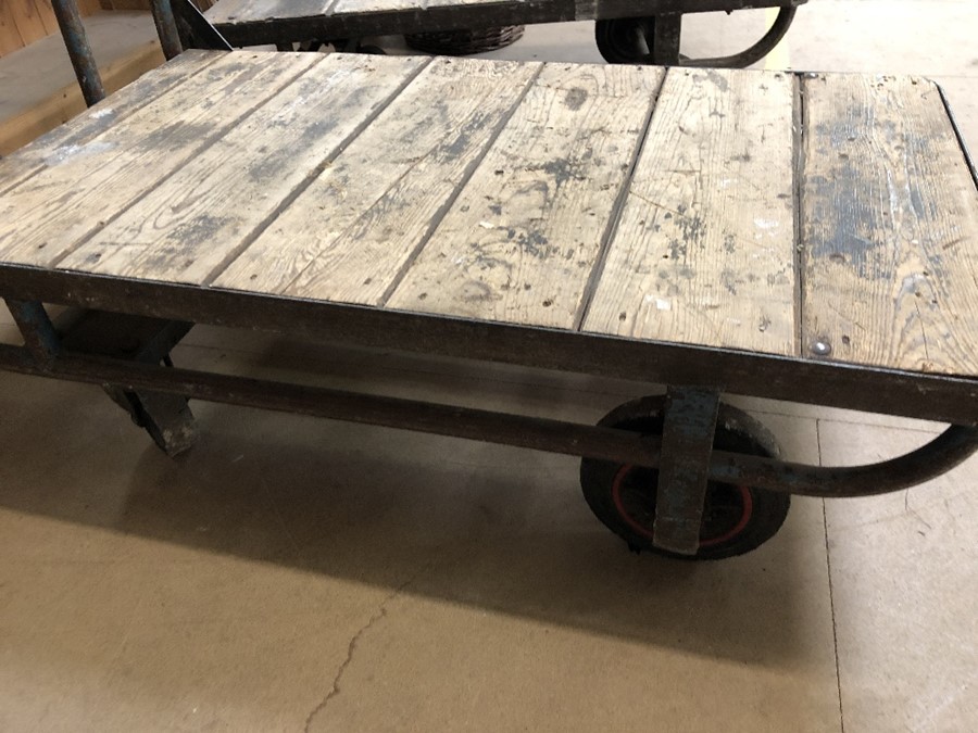 Vintage Metal and wooden trolley - Image 4 of 6