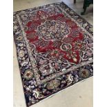 Multicoloured ground Iranian carpet of Tabriz origin approx. 282cm x 190cm