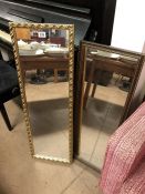 Two oblong mirrors