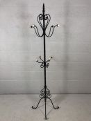 Metal Atomic style coat stand with ceramic ends