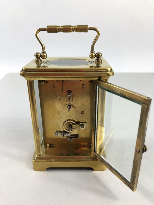 French Brass Carriage clock with White Dial (A/F) - Image 5 of 8