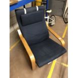 Ikea 'Poang' blue upholstered chair