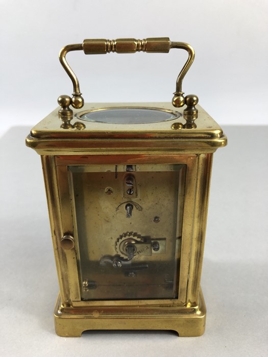 French Brass Carriage clock with White Dial (A/F) - Image 4 of 8
