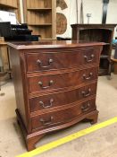 Serpentine fronted set of four drawers