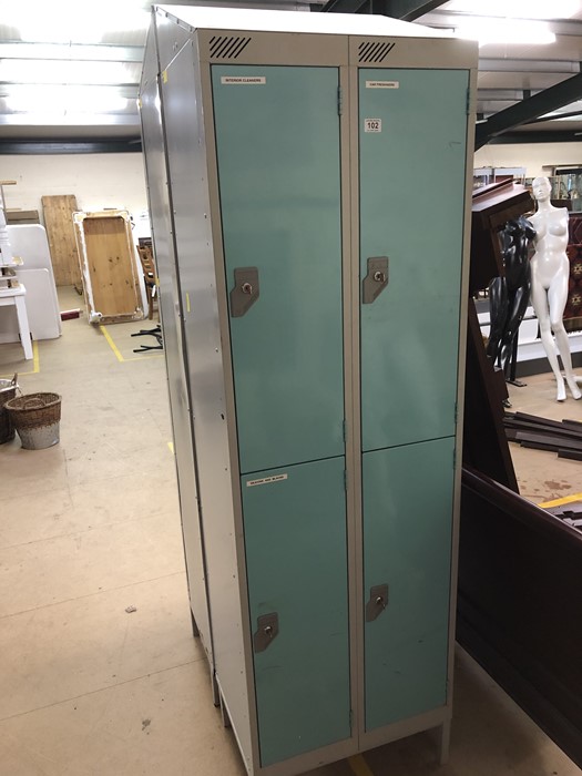 Large Four Bay Storage Metal storage locker with four keys