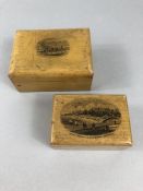 Mauchline Ware - two mauchline boxes: Royal Terrace & Shrubbery, Southend, New Toll House to Pier,