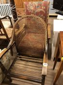 Two wooden framed vintage chairs one by Birchcraft High Wycombe