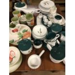 Collection of Denby Greenwheat pattern China and Arthur wood Fruit Grove