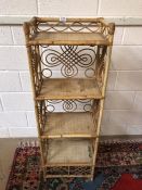 Wicker shelving unit approx 130cm tall