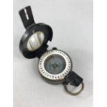 WWII prismatic marching compass by H.B & S Ltd Barking