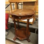 Hexagonal shaped occasional table with inlay