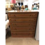 Modern chest of five drawers