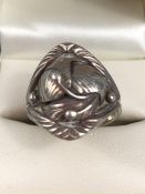 Sterling Silver ring in the Arts & Crafts style makers mark LC