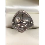 Sterling Silver ring in the Arts & Crafts style makers mark LC