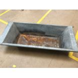 Galvanised Trough feeder soon to be garden planter, dimensions approx 118cm x 49cm x 23cm