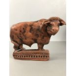 Dublin Terracotta coloured ceramic wall hanging Bull