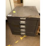 Vintage four drawer metal filing cabinet
