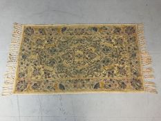 Kashmiri hand-stitch wool chain rug approx 123cm x 72cm