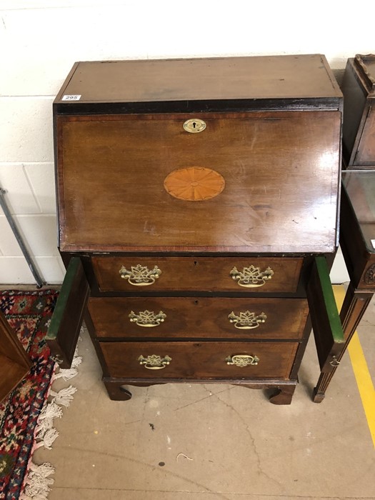 Small Edwardian Bureau with three drawers and inlay - Image 8 of 8