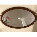 Oval bevel-edged mirror