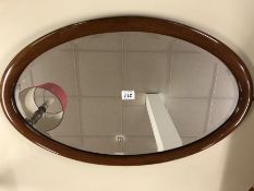 Oval bevel-edged mirror