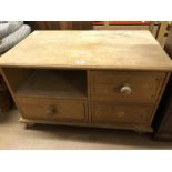 Antique pine unit with three drawers